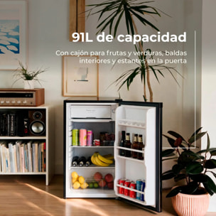 Frigorífico Mini EVVO F24BK, 91 L, Negro, Bajo consumo