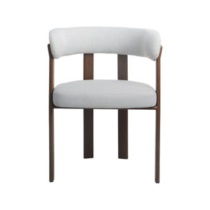 Lot de 2 chaises de salle à manger avec accoudoirs "Opale" - Gris clair