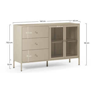 Buffet en metal beige - Latem