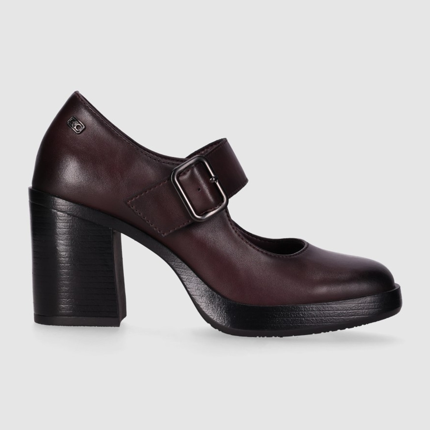 Zapatos de Piel - Vino - Tacón: 6 cm