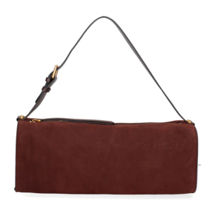 Borsa a spalla da donna Made in Italy - Valoria Chic - Pelle scamosciata - 35.0 x 14.0 x 10.0 cm