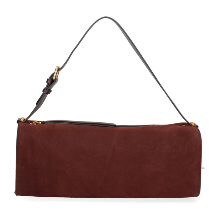 Borsa a spalla da donna Made in Italy - Valoria Chic - Pelle scamosciata - 35.0 x 14.0 x 10.0 cm