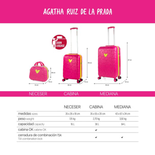 Juego De Maletas Pc Agatha Ruiz De La Prada Iconic Fucsia