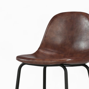 Pack 4 chaises pour îlot central camel et marron 65 cm - Henrik