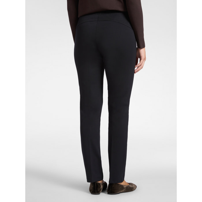 Elena Mirò - Pantalones slim fit en punto milanés - Negro