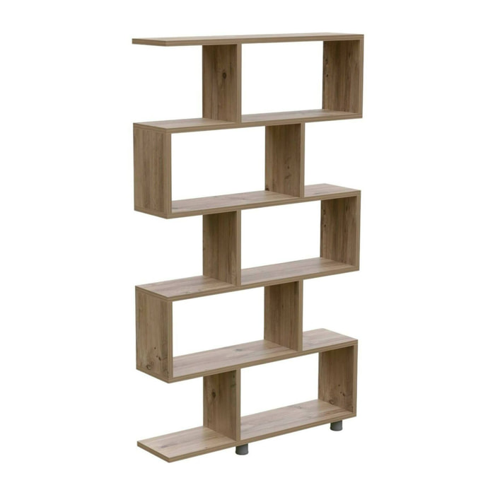 Libreria Severa, Scaffale da ufficio, Mobile portalibri, Biblioteca, 90x20h156 cm, Quercia