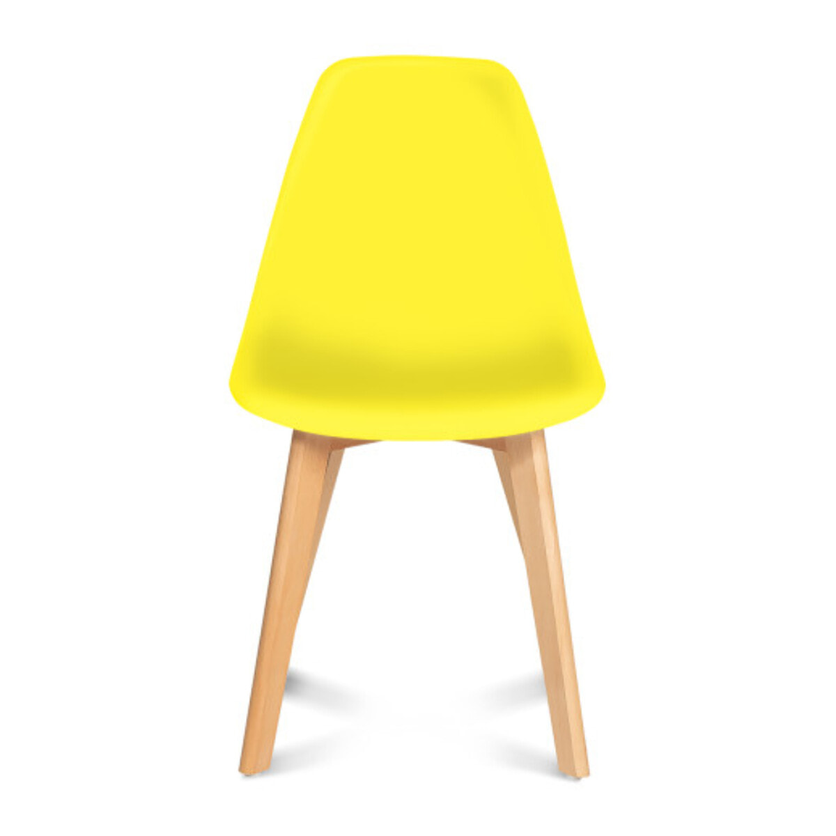 Chaises Arkea assise jaune et pieds bois - lot de 6