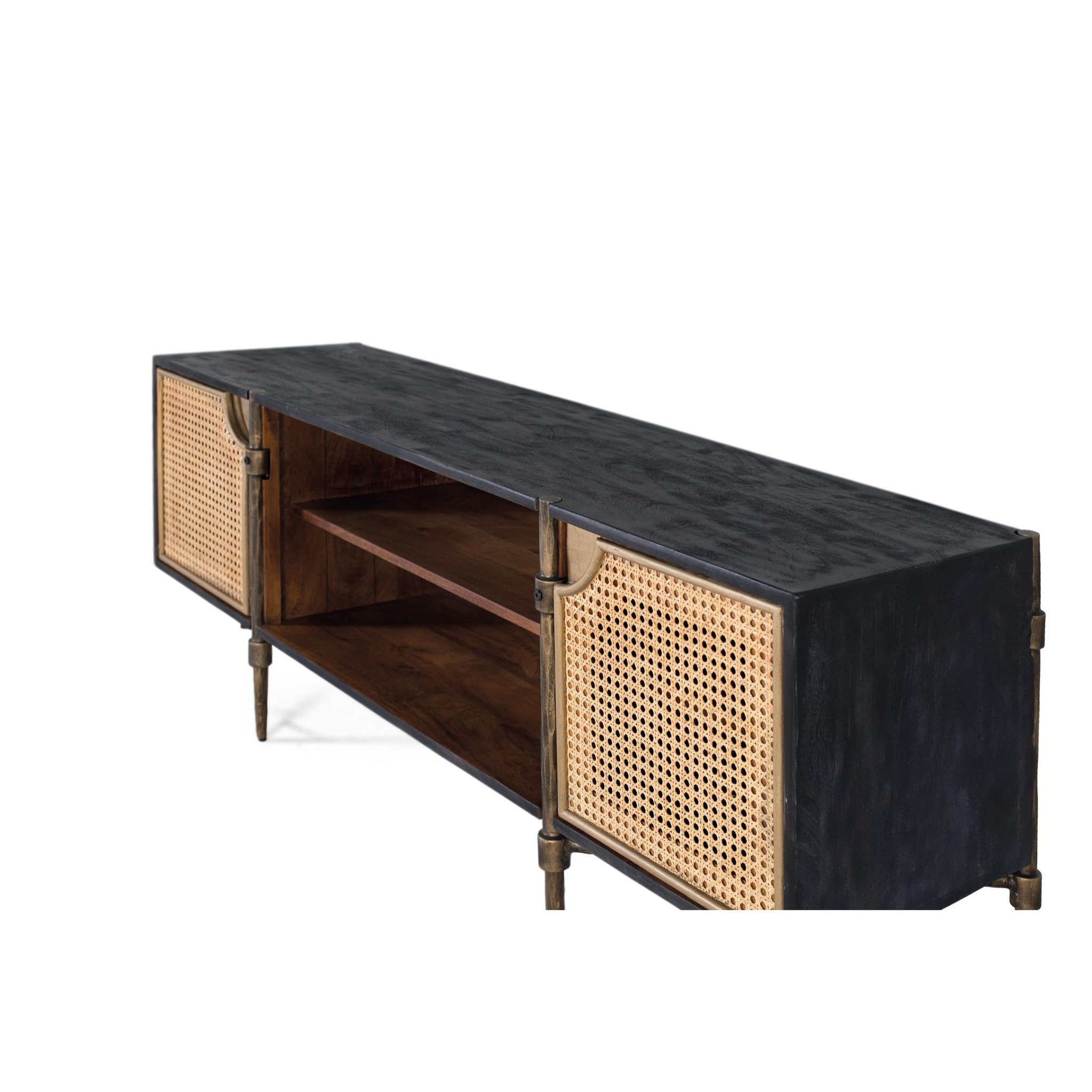 Mueble TV de Madera de Mango 150 Cm Estilo Contemporáneo Artesanal