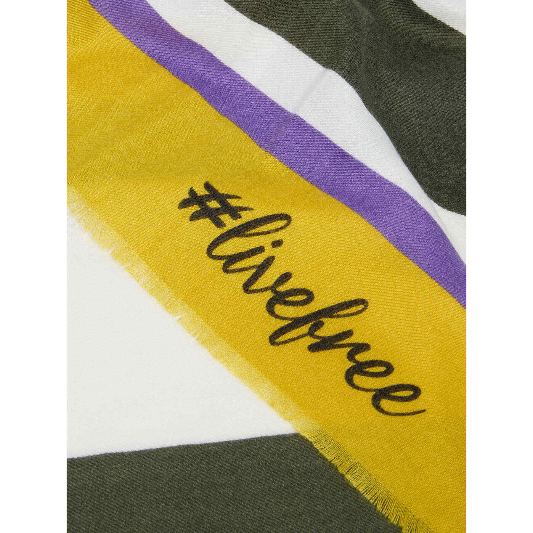 Fiorella Rubino - Sciarpa a righe con logo #livefree - Giallo