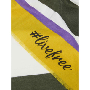 Fiorella Rubino - Sciarpa a righe con logo #livefree - Giallo