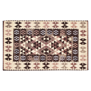 TAPPETO ARREDO KILIM MARRONE FONDENTE CON FONDO ANTISCIVOLO MADE IN ITALY