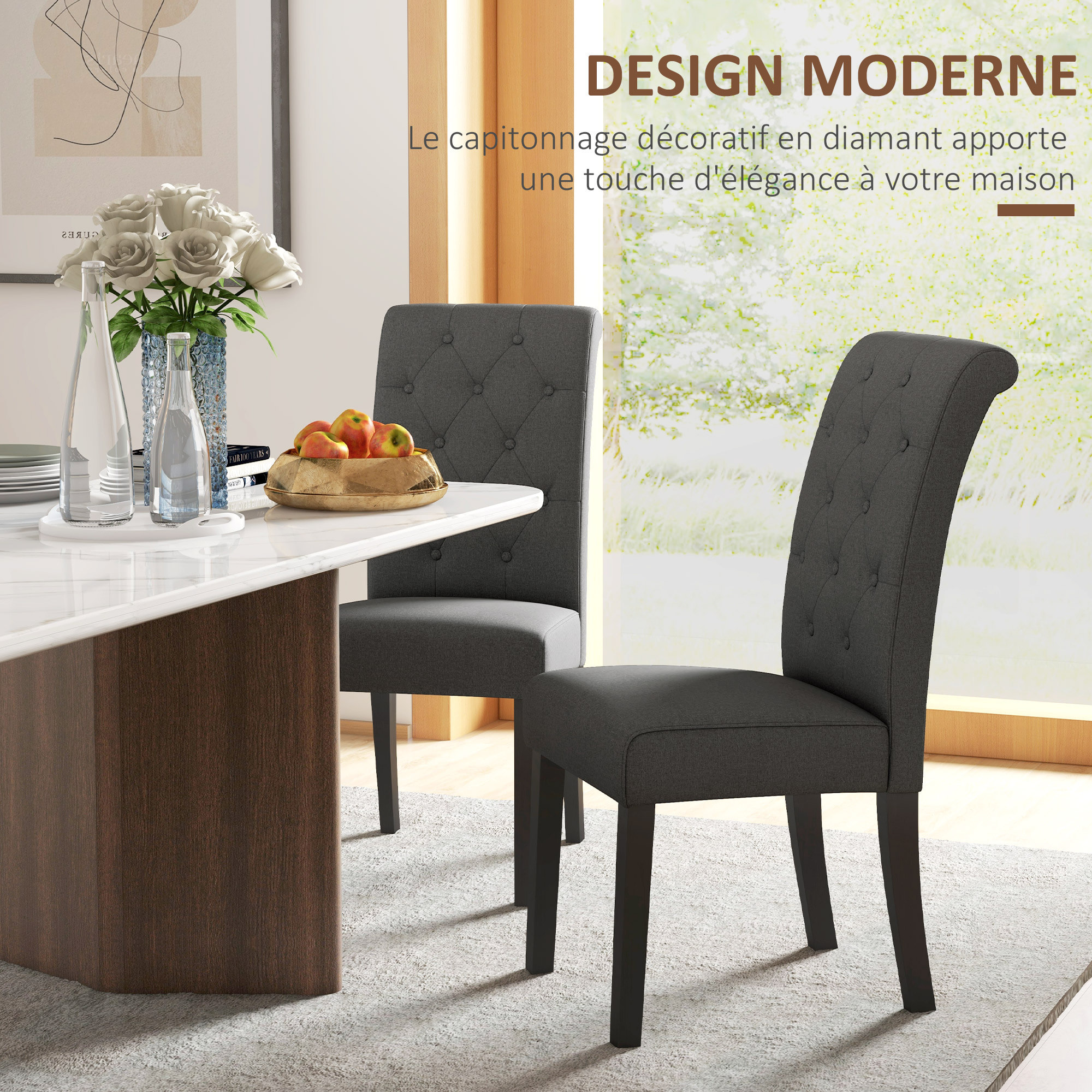 Lot de 2 chaises – Confortables et élégantes – Style moderne