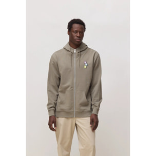 SUDADERA CON CAPUCHA FULL ZIP GOODS OLIVE GREEN