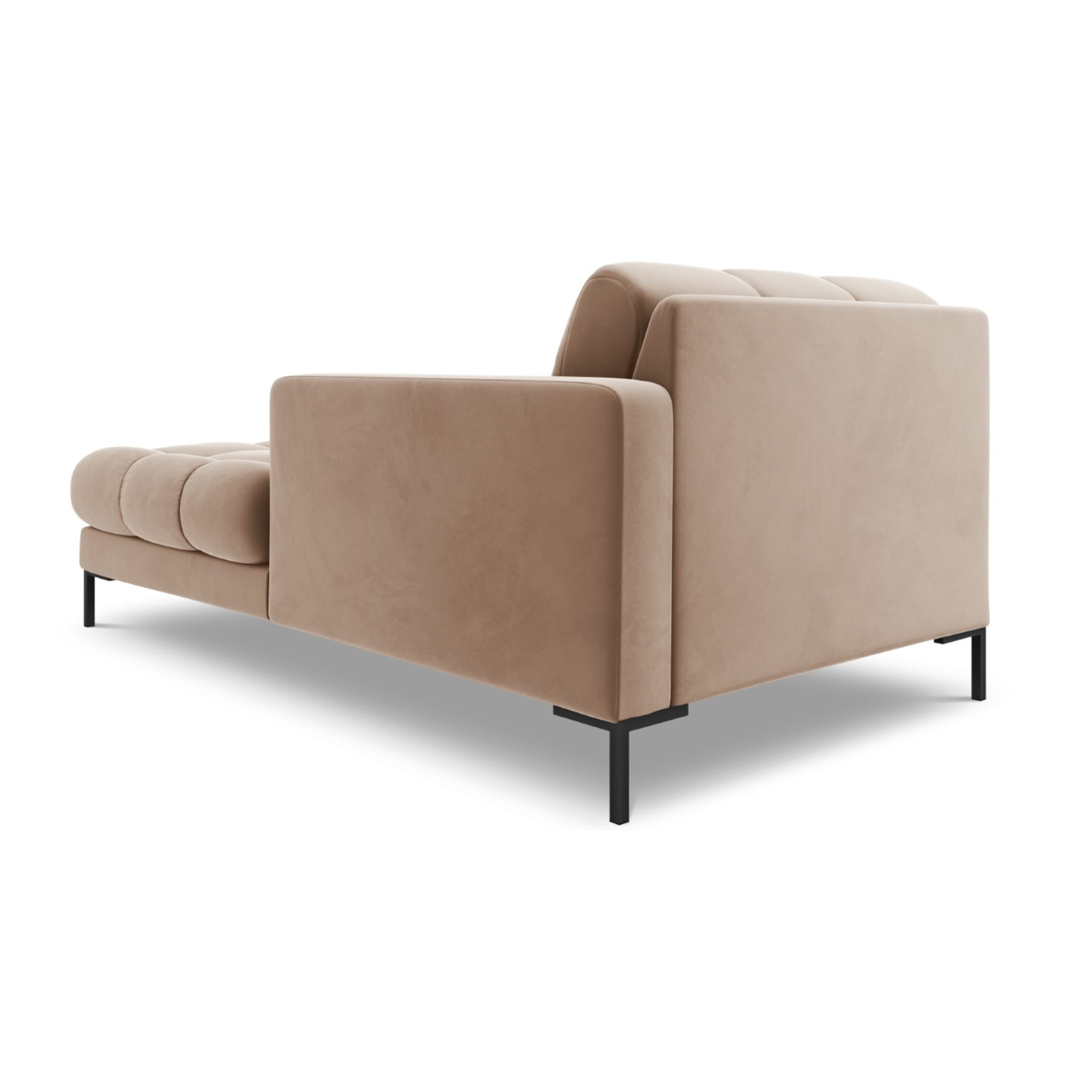 Méridienne droite "Bali" en velours beige
