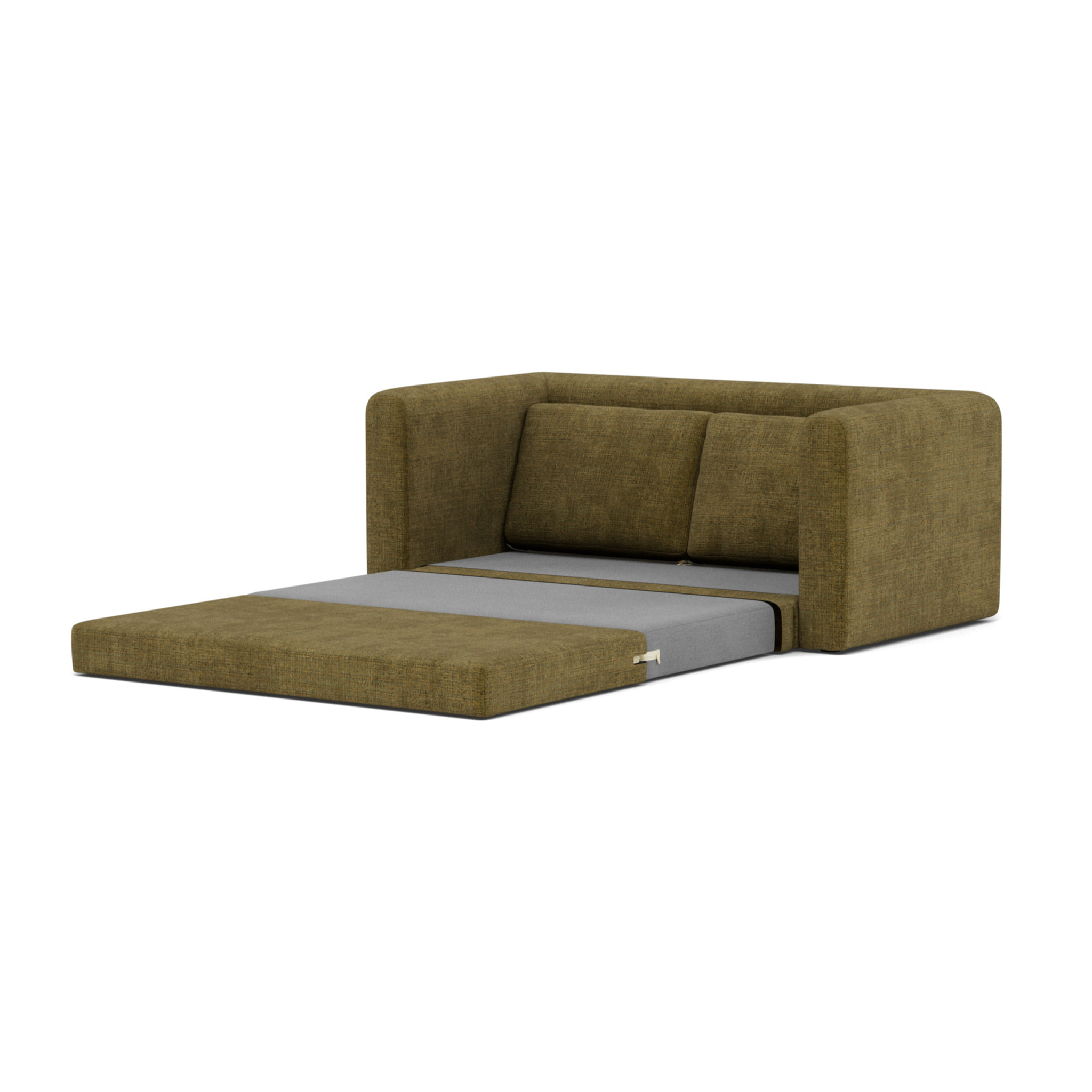 Marilia - Canapé 2 places convertible déplimousse en velours texturé - Vert Olive