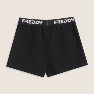 Pantaloncini Bambina in Cotone Elasticizzato con Elastico Jacquard