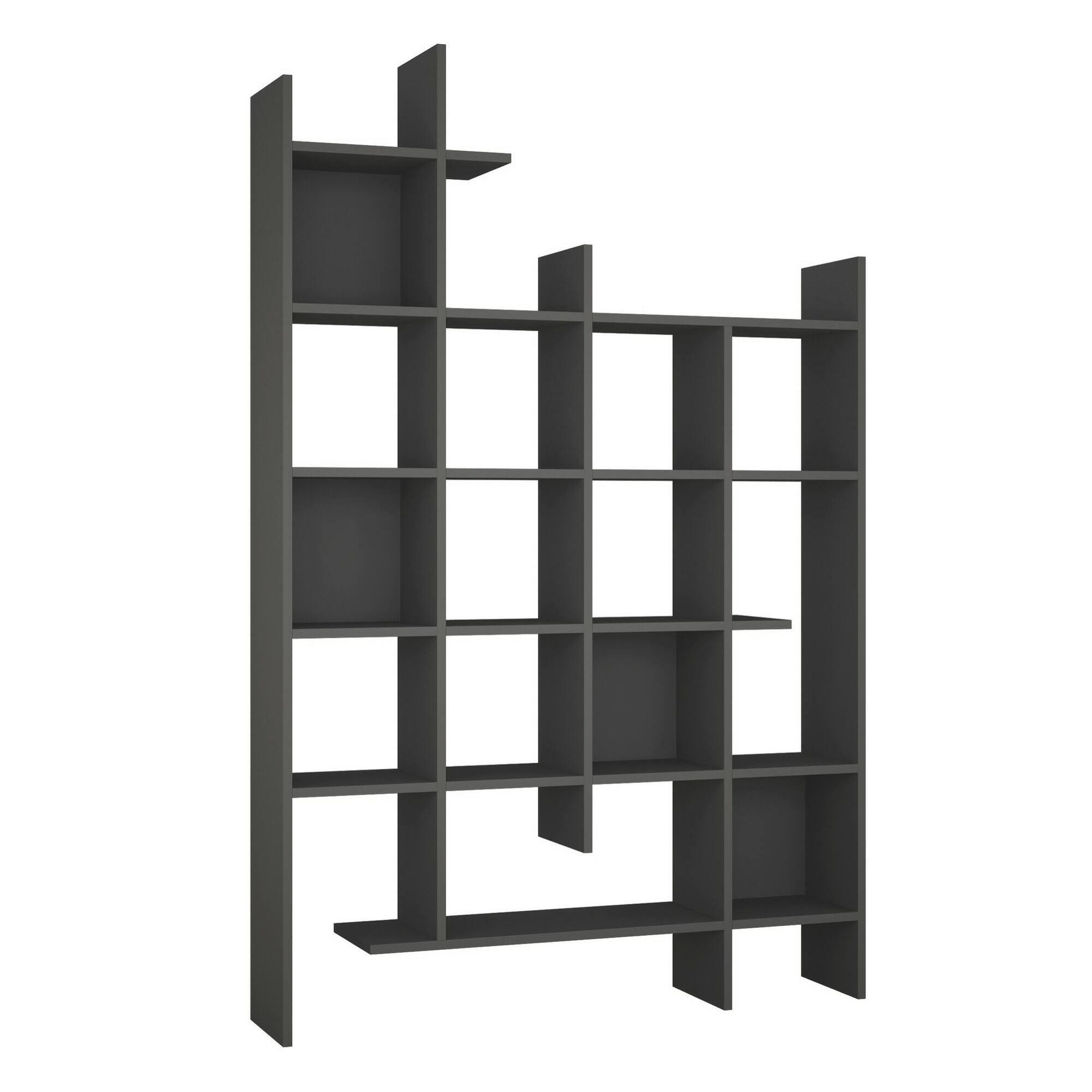 Libreria Dguidett, Scaffale da ufficio, Mobile portalibri, Biblioteca, 122x26h188 cm, Antracite