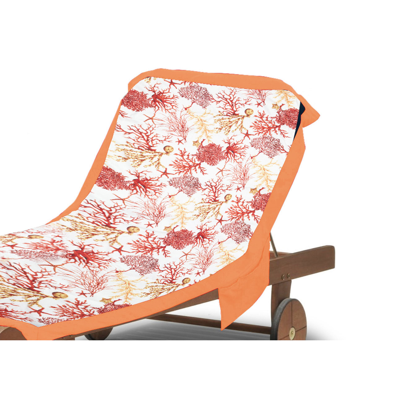 Telo Mare Lettino Comodo Corallo Rosso-Arancione