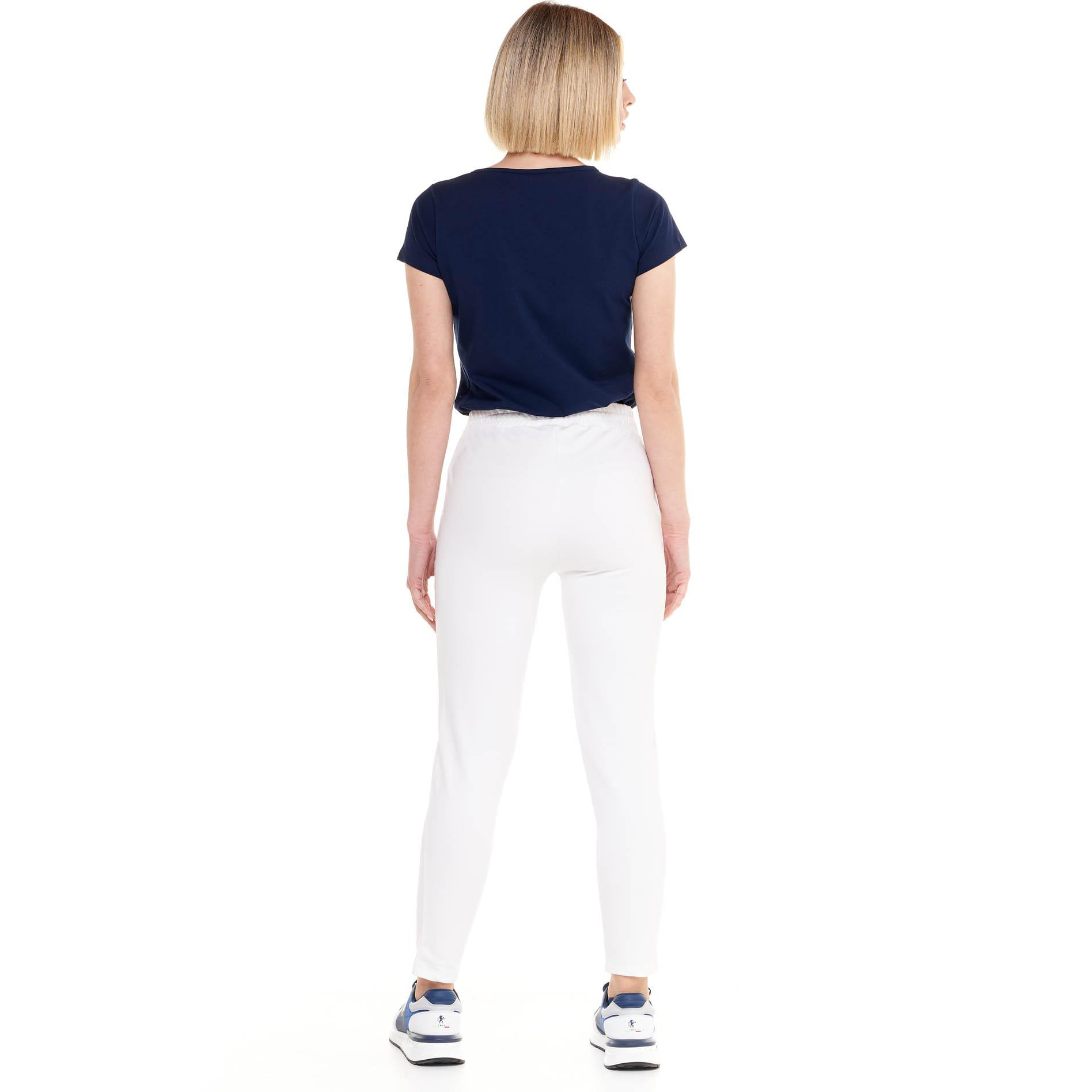 Pantalone donna dritto con piega in felpa Training