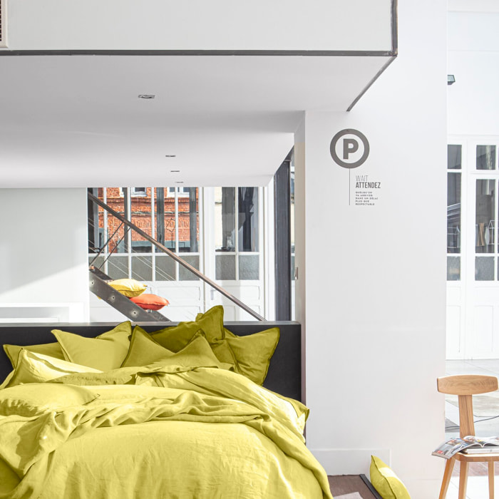 Parure Housse De Couette 3pcs 100% lin LavÉ 160g Poire