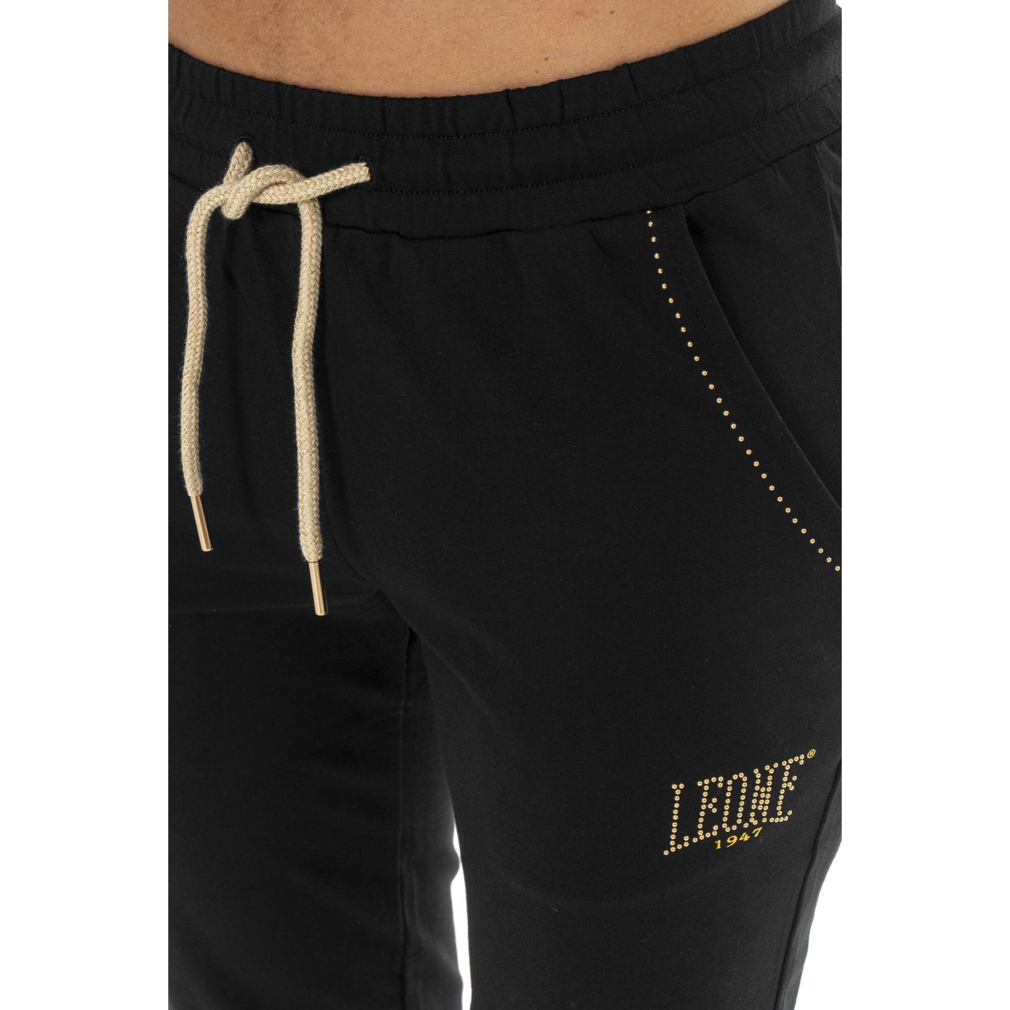 Tuta da donna in cotone non garzato con colletto e zip Leone Chic Gold