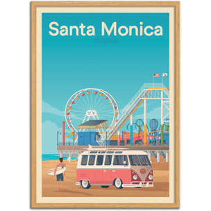 Affiche - Santa Monica - Olahoop Travel Posters