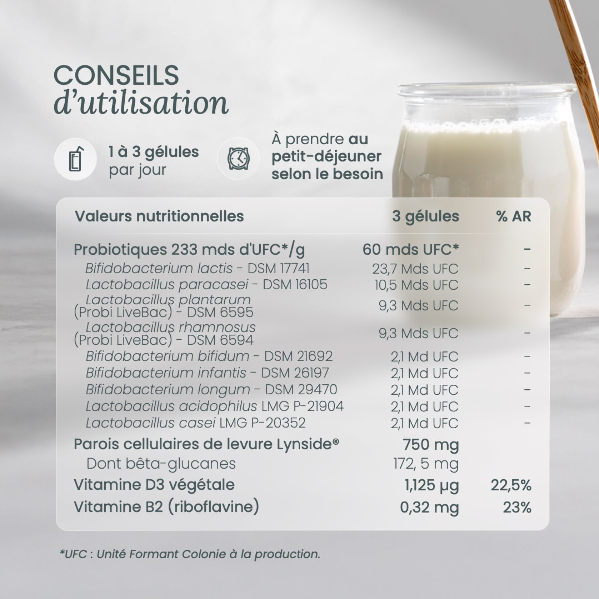 Nutri&Co Probiotiques & Prébiotiques - Flore Intestinale - 60 gélules Vegan