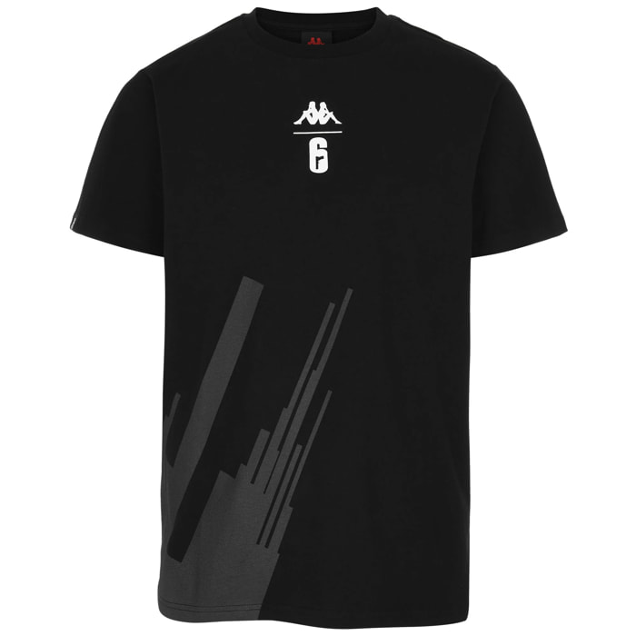 Kappa - T-Shirts & Top Uomo Nero - Authentic Rainbow 6 Rauer