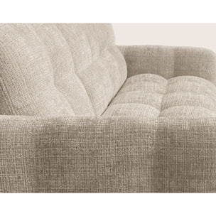 Octave - Canapé d'angle réversible 4 places convertible avec coffre en velours texturé - Beige