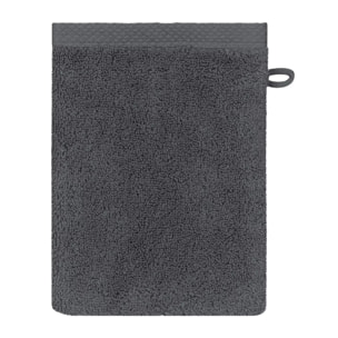 Gant de toilette pur coton 550 g/m² uni anthracite Elea carbone
