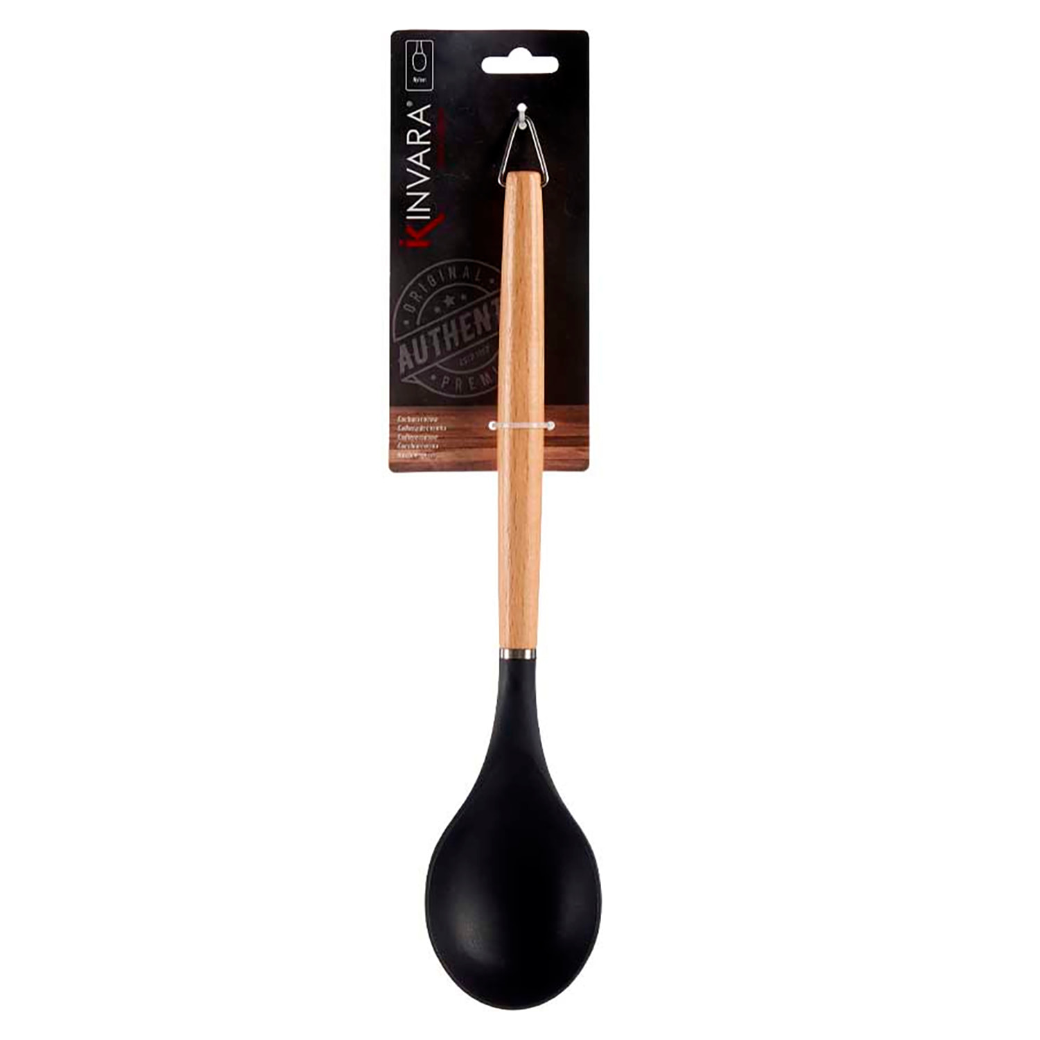 CUCHARON NYLON MANGO MADERA DE HAYA 32,3CM