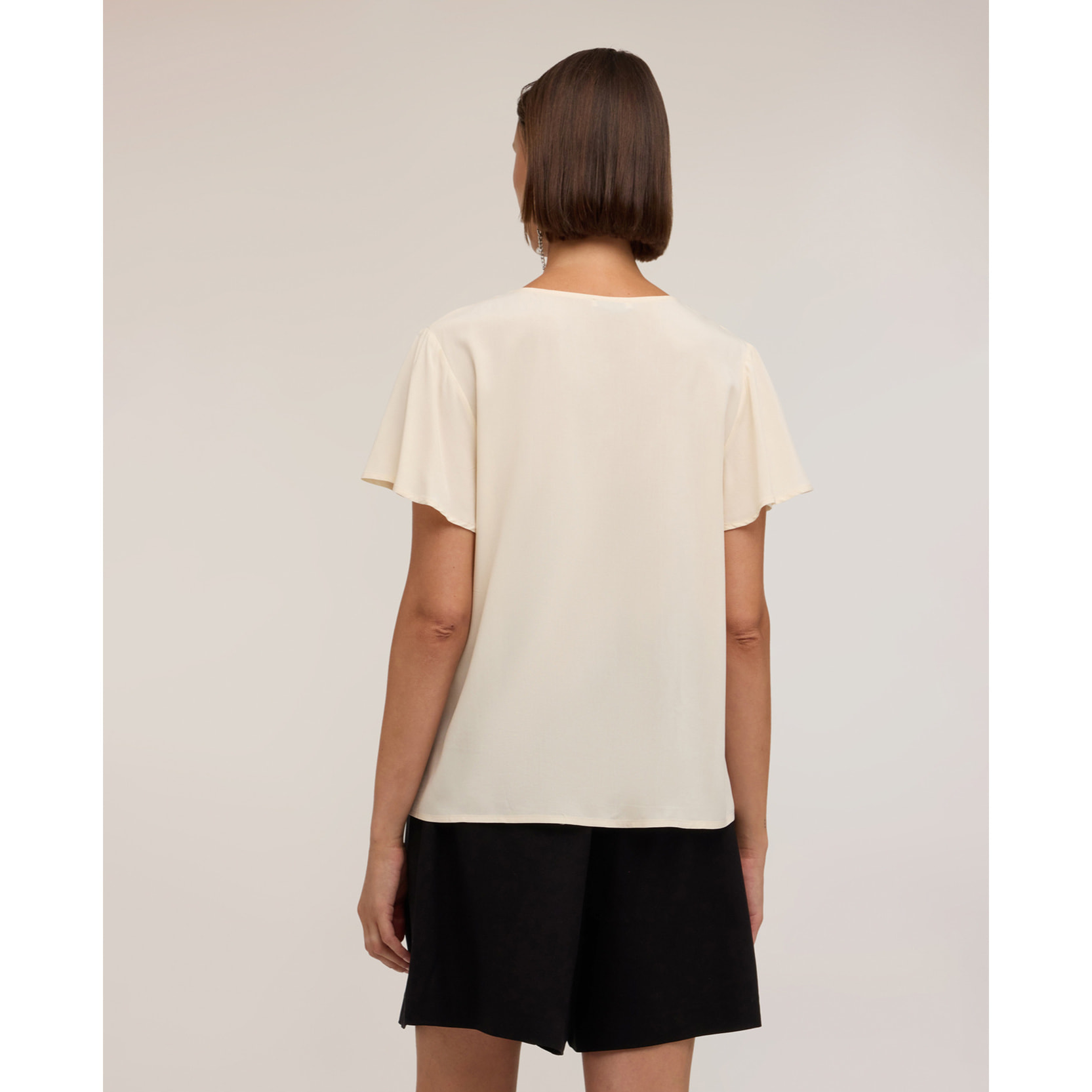 Motivi - Blusa con scollo a V e maniche a volo - Beige