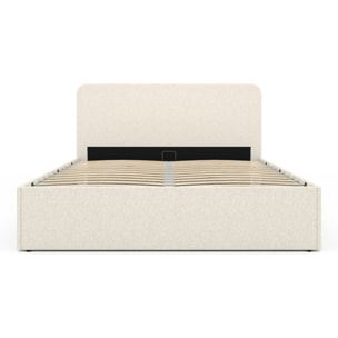 Lit coffre Louise 140x190cm tissu bouclette