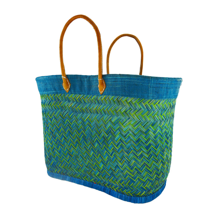 Panier artisanal de Madagascar - Antaly GM Bleu