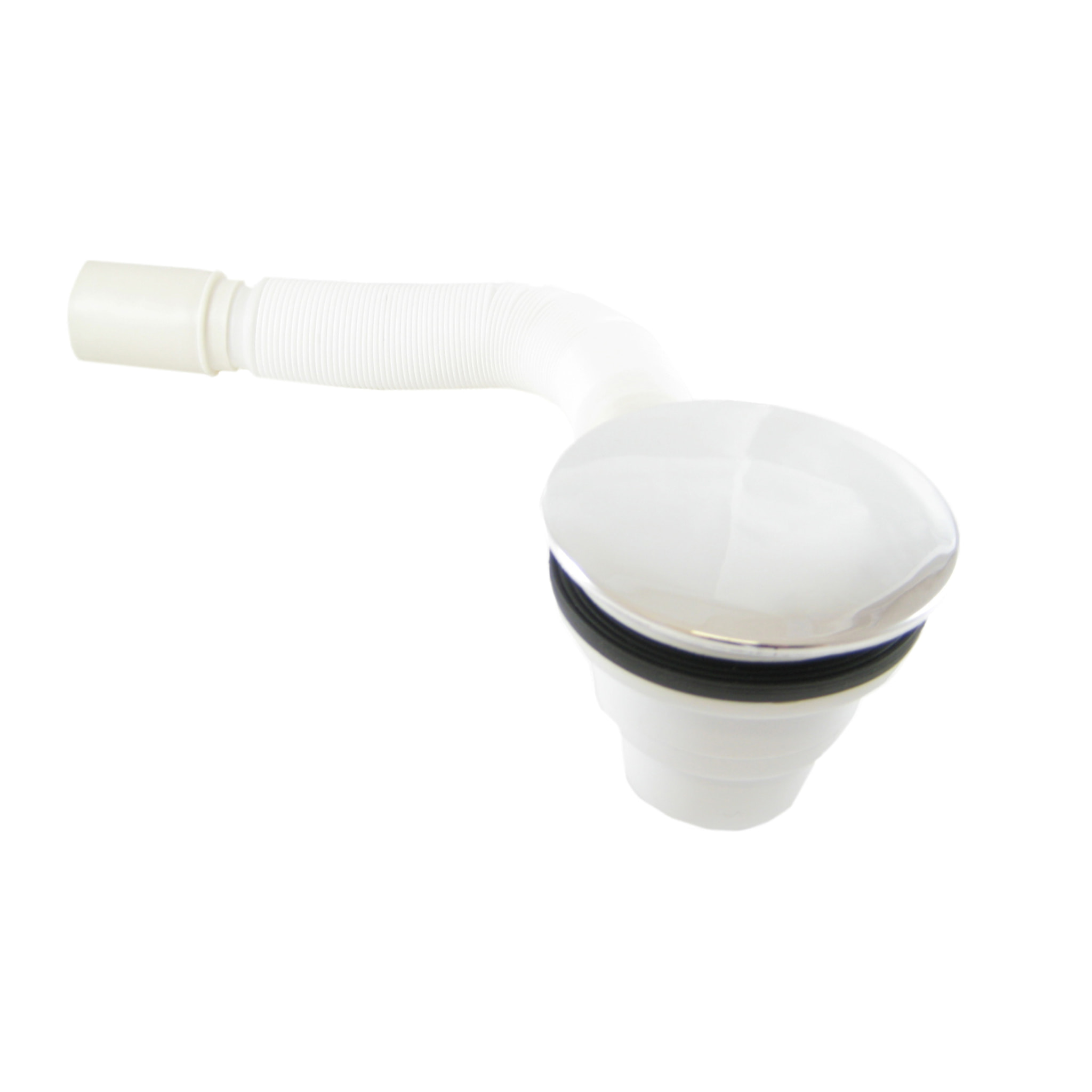 Bonde Diamètre 90 mm pour receveur - Capot Chrome - Evacuation Horizontale