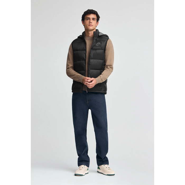 Gilet ultralight nero con logo Polo Club