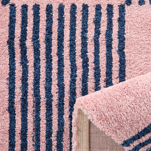 GROOVY - Tapis rétro coloré style seventies - Confortable et moelleux - Bleu