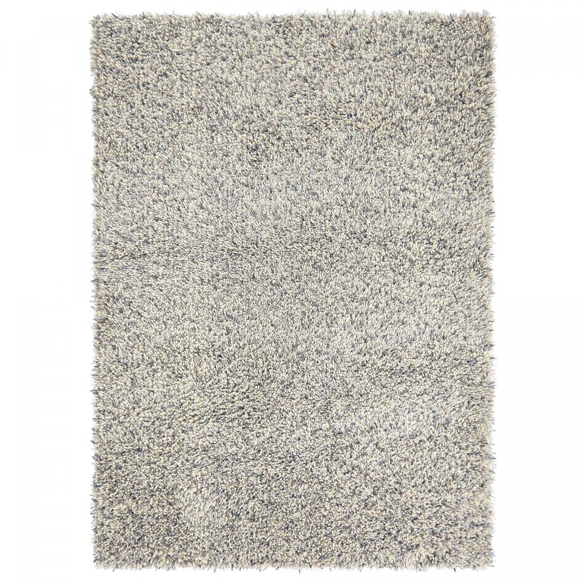 Tapis shaggy tufté en laine motif faux uni OLEL