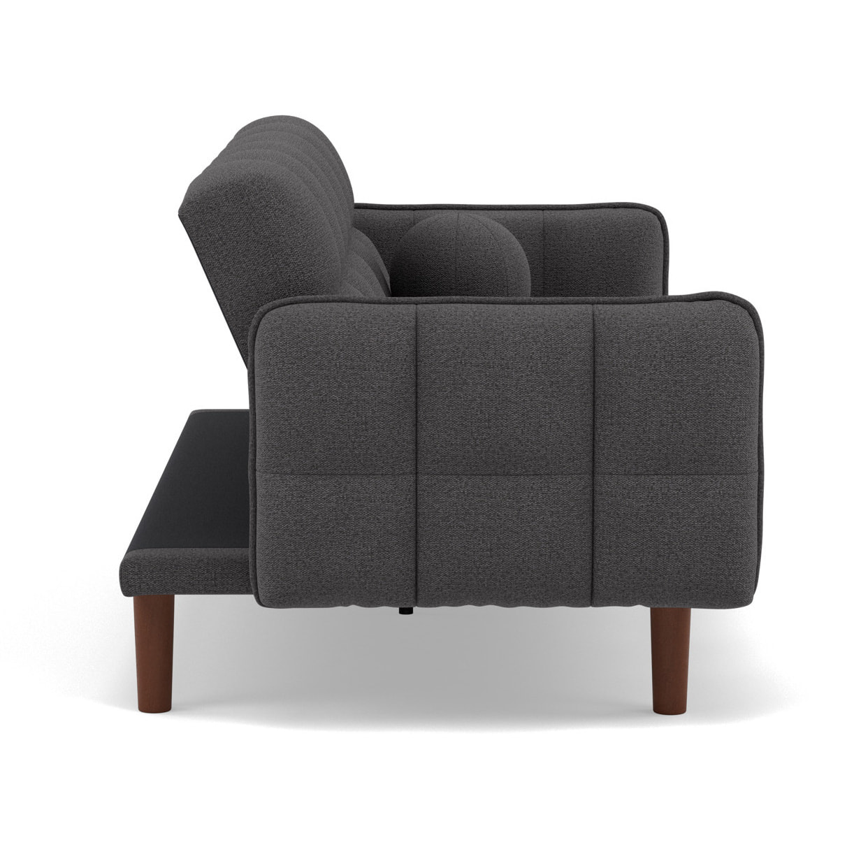 Adam - Canapé convertible clic-clac 2 places bubble en tissu texturé - Gris foncé
