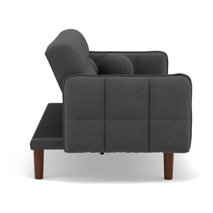 Adam - Canapé convertible clic-clac 2 places bubble en tissu texturé - Gris foncé