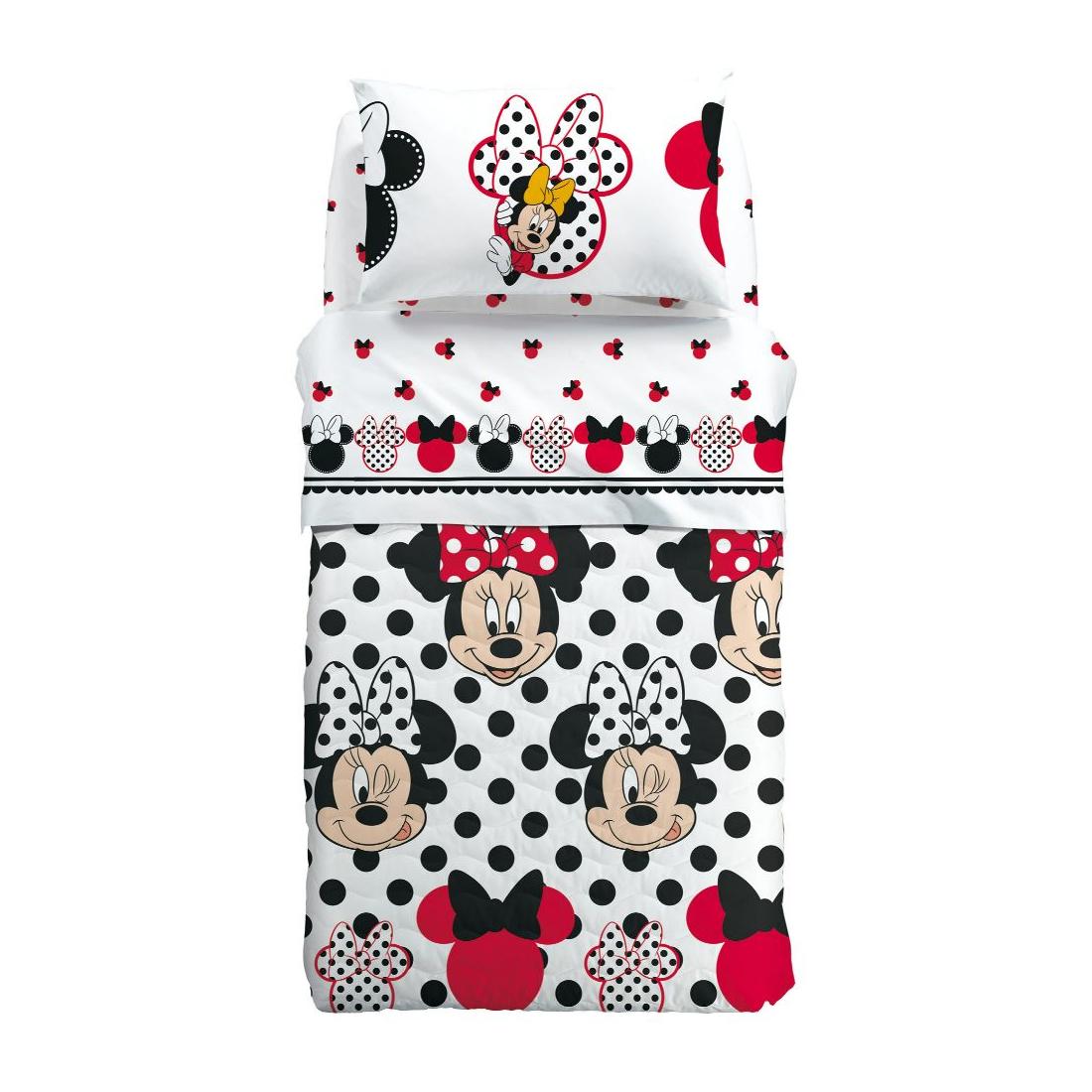 Copriletto Trapuntato Minnie Pois letto Singolo Lei Caleffi Multicolor