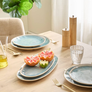 Plat Pia ovale 15,6x31cm bleu