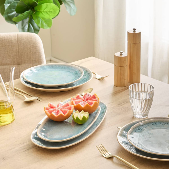 Plat Pia ovale 15,6x31cm bleu