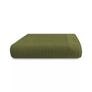 Drap de douche pur coton 575 g/m² uni vert Vitae mousse