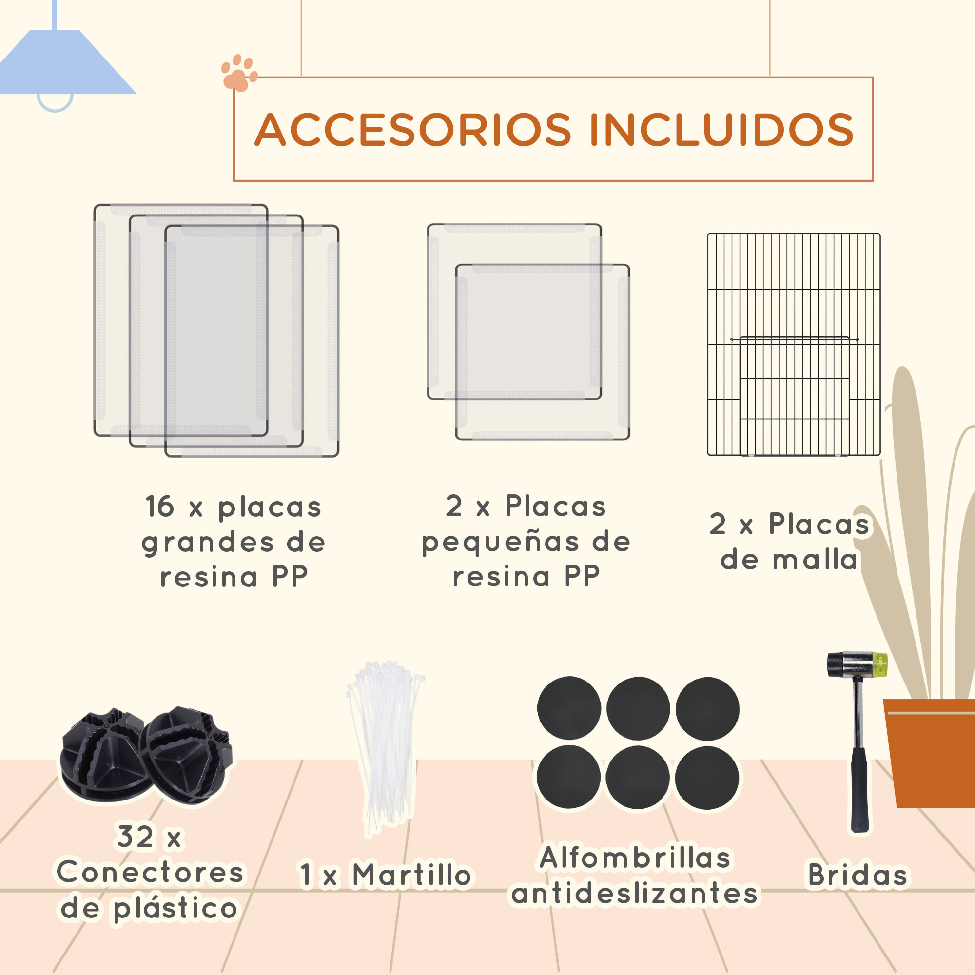 Valla para Mascotas DIY con 20 Paneles de Resina Parque para Animales Pequeños Jaula Modular para Cobayas Conejos Chinchillas 175x70x45 cm Blanco