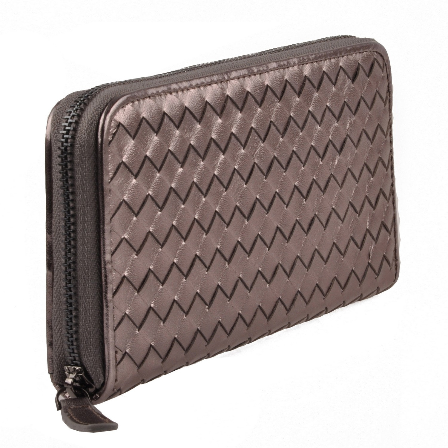 Portafogli Donna colore Marrone-in pelle Made in Italy L20 cm X W11 cm X H2 cmcm