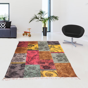 Tapis artisanal  Kilim sans velours ROHO motif ethnique