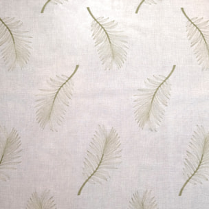 Voilage brodé à motifs feuilles - Kaki