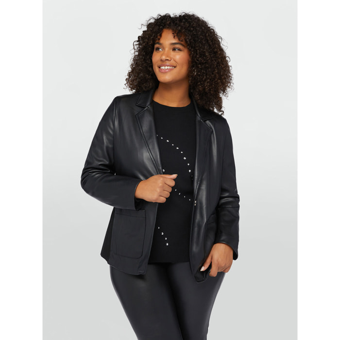 Fiorella Rubino - Blazer de tejido brillante - Negro