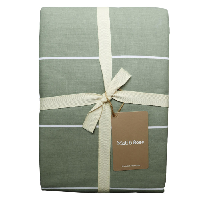 Parure de lit imprimée 100% coton, STRIPES